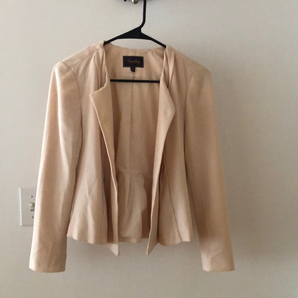 Madewell pleated soft pink blazer